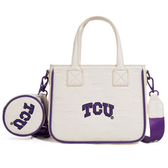 NC-TCU014BG  Texas Christian University Horned Frogs  Tote/Crossbody Bag -Beige