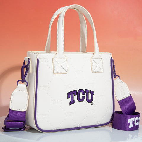 NC-TCU014BG  Texas Christian University Horned Frogs  Tote/Crossbody Bag -Beige