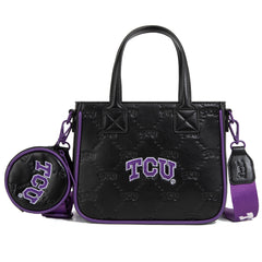 NC-TCU014BK  Texas Christian University Horned Frogs  Tote/Crossbody Bag -Black