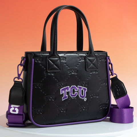 NC-TCU014BK  Texas Christian University Horned Frogs  Tote/Crossbody Bag -Black