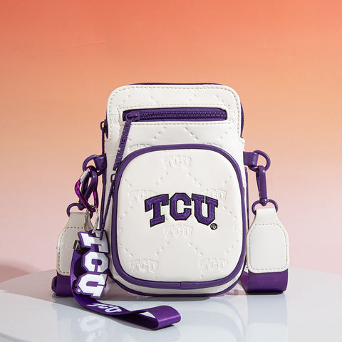 NC-TCU015BG   Texas Christian University Horned Frogs Crossbody Bag -Beige