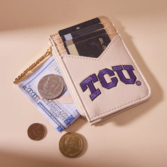 NC-TCU021BG  Texas Christian University Horned Frogs Zip Card Case-Beige