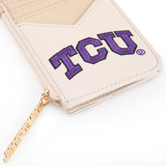 NC-TCU021BG  Texas Christian University Horned Frogs Zip Card Case-Beige