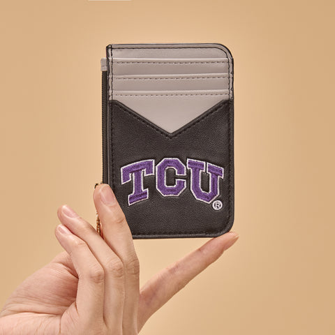 NC-TCU021BK  Texas Christian University Horned Frogs Zip Card Case-Black