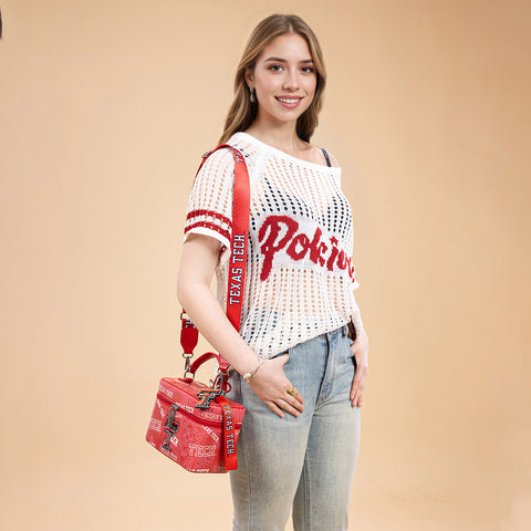 NC-TTU007RD  Texas Tech University Red Raiders Vanity Top Handle-Bag -Red