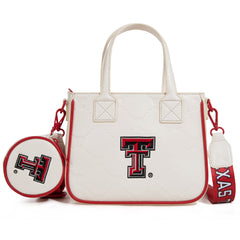 NC-TTU014BG   University of Texas Tech Red Raiders Tote/Crossbody Bag -Beige