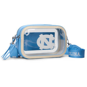NC-UNC016BL University of North Carolina Tar Heels Stadium Clear Crossbody Bag - Blue