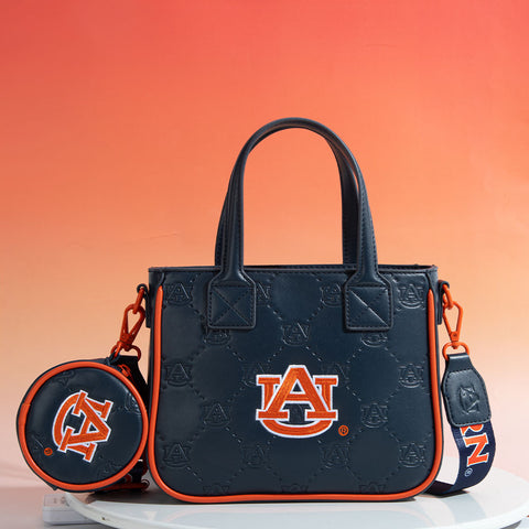 NC-AU014NY   Auburn University Tigers Tote/Crossbody Bag -Navy