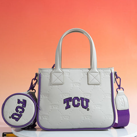 NC-TCU014GY  Texas Christian University Horned Frogs  Tote/Crossbody Bag -Grey