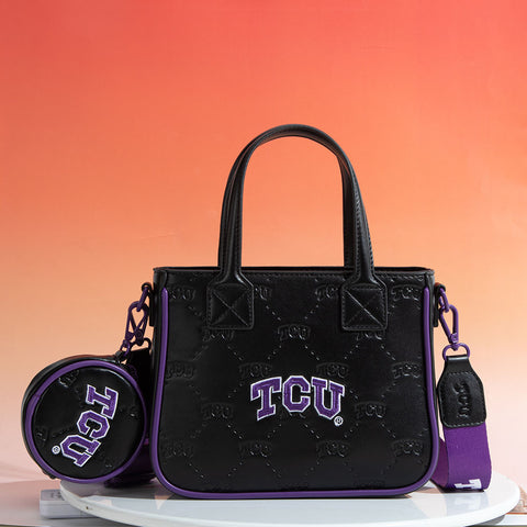 NC-TCU014BK  Texas Christian University Horned Frogs  Tote/Crossbody Bag -Black