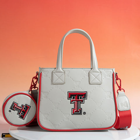 NC-TTU014GY  University of Texas Tech Red Raiders Tote/Crossbody Bag -Grey