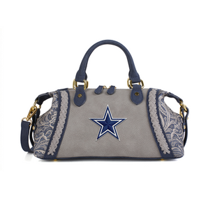 NFL-HB-DAL-003-S Dallas Cowboys Braided Trim Satchel Bag