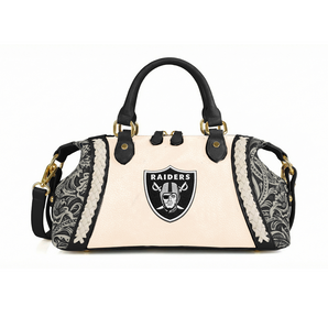 NFL-HB-LV-003-S Las Vegas Raiders Braided Trim Satchel Bag