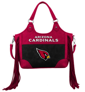 NFL-HB-ARZ-011 Arizona Cardinals Two-Tone Fringe Hobo Tote Bag