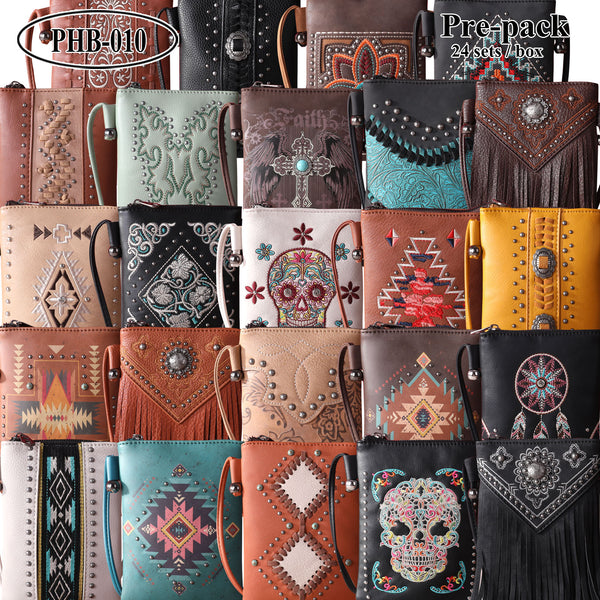 Embroidered Crossbody Bag For Women - Vintage Handmade Phone Purse With Floral Design
