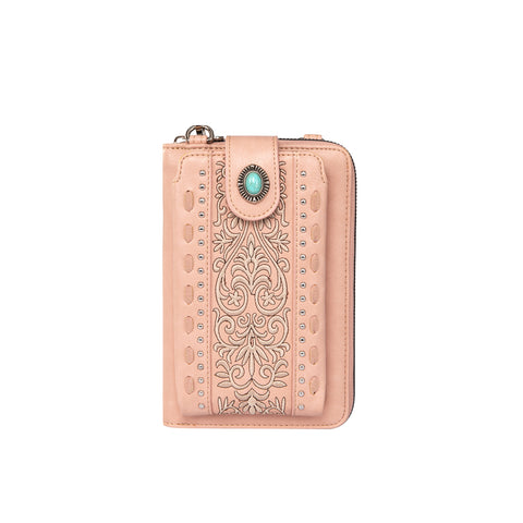PHD-109 American Bling Embroidered Collection Phone Wallet/Crossbody - Pink