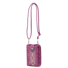 PHD-109 American Bling Embroidered Collection Phone Wallet/Crossbody - Purple