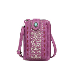 PHD-109 American Bling Embroidered Collection Phone Wallet/Crossbody - Purple