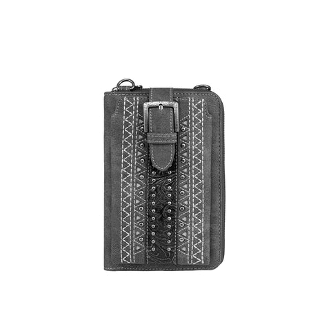 PHD-2002  American Bling Cut-Out Start Collection Phone Wallet/Crossbody - Grey