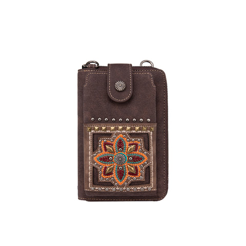 PHD-2015  American Bling Daisy Conchos  Phone Wallet/Crossbody