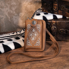 PHD-2106  American Bling Embroidered Floral Phone Wallet/Crossbody