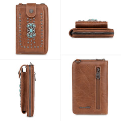 PHD-2019  American Bling Turquoise Stone Concho Phone Wallet/Crossbody