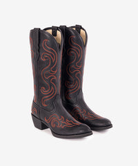 PLT-703606A  Western Women’s Crimson Eclipse PU Leather Boots