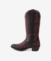 PLT-703606A  Western Women’s Crimson Eclipse PU Leather Boots
