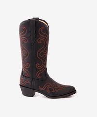 PLT-703606A  Western Women’s Crimson Eclipse PU Leather Boots