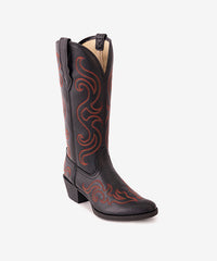 PLT-703606A  Western Women’s Crimson Eclipse PU Leather Boots