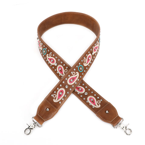 PST-1014  Montana West Western Guitar Style Paisley Crossbody Strap