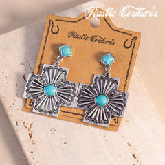 RCE-1116  Rustic Couture's  Cross Shape Earring