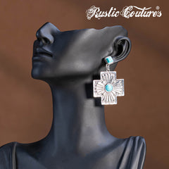 RCE-1116  Rustic Couture's  Cross Shape Earring