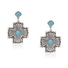 RCE-1116  Rustic Couture's  Cross Shape Earring
