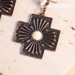 RCE-1116  Rustic Couture's  Cross Shape Earring