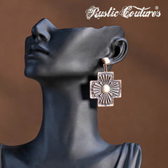 RCE-1116  Rustic Couture's  Cross Shape Earring