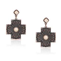 RCE-1116  Rustic Couture's  Cross Shape Earring