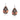 RCE-1124  Rustic Couture's  Metal  Concho Tear Drop Wood Painted Pattern  Earring