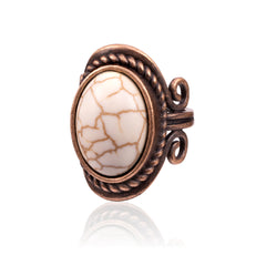 RCR-01-105   Rustic Couture's  Vintage Oval Silver/Bronze Etched Ring