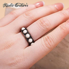 RCR-01-107   Rustic Couture's  Boho  Silver/Bronze Cuff Ring