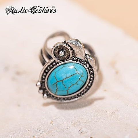 RCR-01-108   Rustic Couture's  Bohemian  Silver/Bronze Cuff Ring
