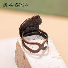 RCR-01-108   Rustic Couture's  Bohemian  Silver/Bronze Cuff Ring