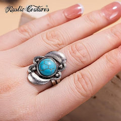 RCR-01-109   Rustic Couture's  Bohemian  Silver/Bronze Cuff Ring