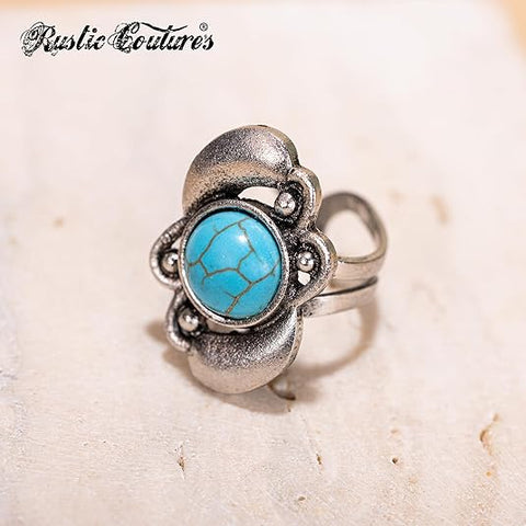 RCR-01-109   Rustic Couture's  Bohemian  Silver/Bronze Cuff Ring