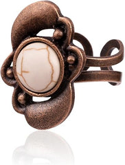 RCR-01-109   Rustic Couture's  Bohemian  Silver/Bronze Cuff Ring