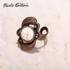 RCR-01-109   Rustic Couture's  Bohemian  Silver/Bronze Cuff Ring