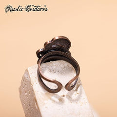 RCR-01-109   Rustic Couture's  Bohemian  Silver/Bronze Cuff Ring