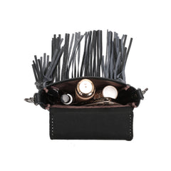 RLC-L160A  Montana West Genuine Leather Hornback Embossed Croc Fringe Crossbody