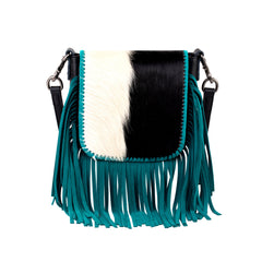 RLC-L161 Montana West Genuine Leather Hair-On Collection Fringe Crossbody