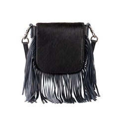 RLC-L161 Montana West Genuine Leather Hair-On Collection Fringe Crossbody